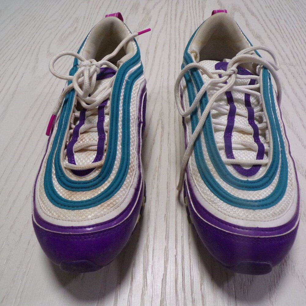 Nike Air Max 97 Easter 2020 White/Voltage Purple/Teal Womens Sz 8.5 CI7388-101 - Picture 3 of 11